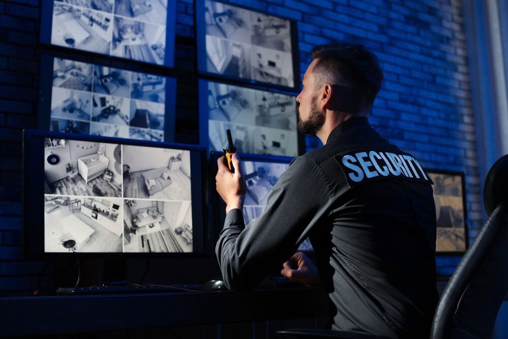 Security Officer Monitoring CCTV — Security Systems in Cessnock, NSW