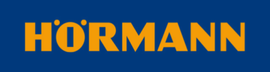 Hörmann logo in orange on a dark blue background