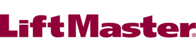 LiftMaster logo in maroon text on a white background