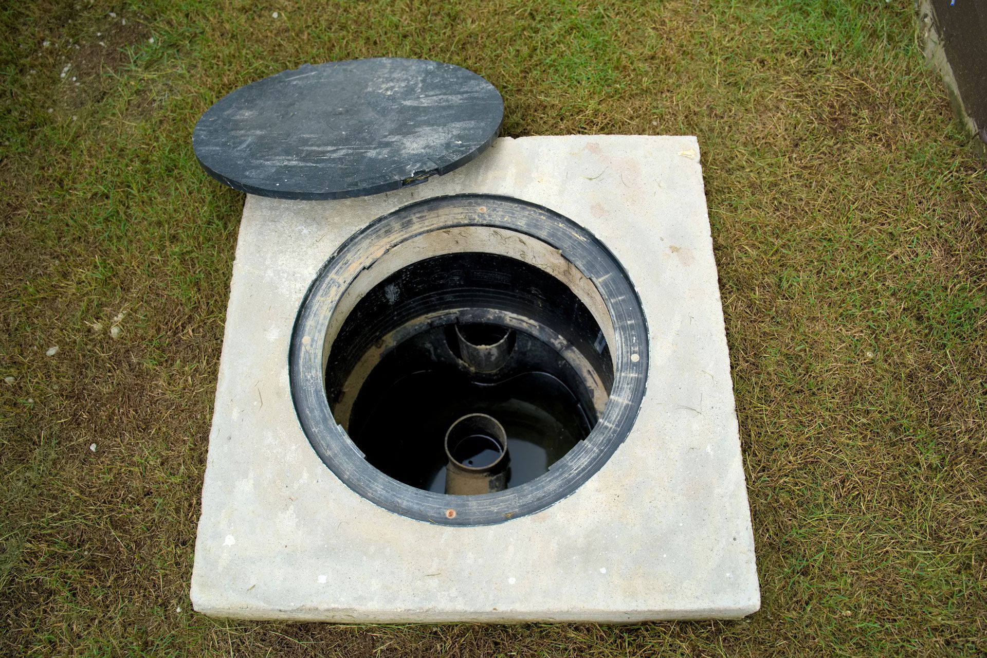 A hole in a concrete block