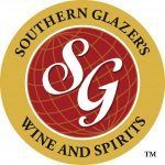Southern Glazers Wine & Spirits logo with gold and red circular emblem and white SG initials