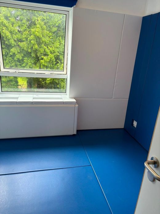 Peter Padding room with white and blue padding