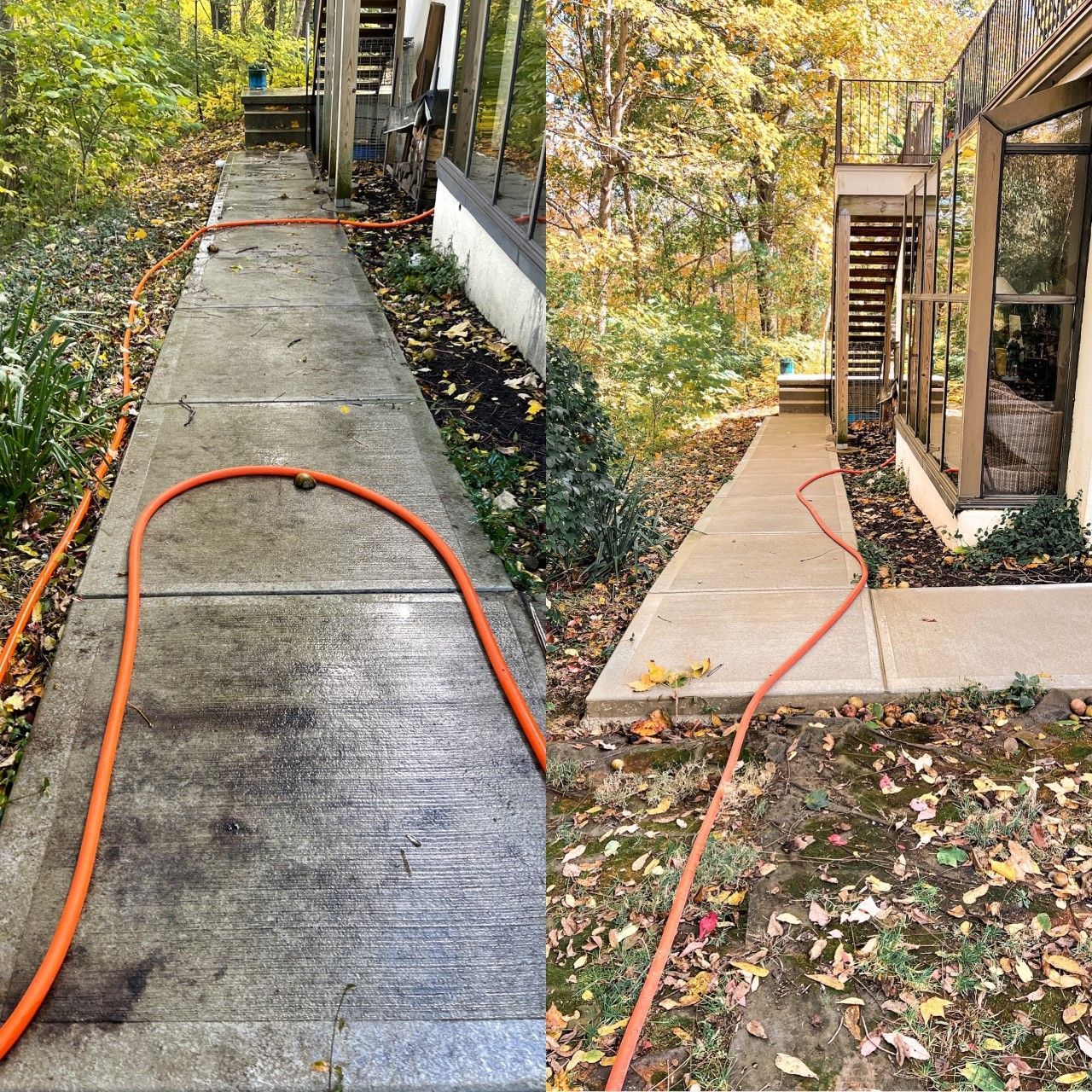 Before and After Walkway Cleaning — Cincinnati, OH — Cruz Pressure Washing