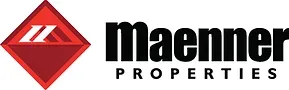 Maenner Properties logo: red diamond with white