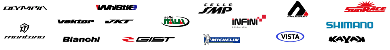 Fila di loghi di vari marchi automobilistici e motociclistici su sfondo bianco