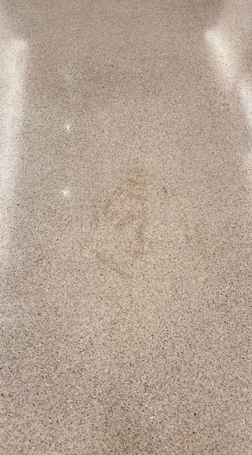 Concrete floor repaired — before and after comparison