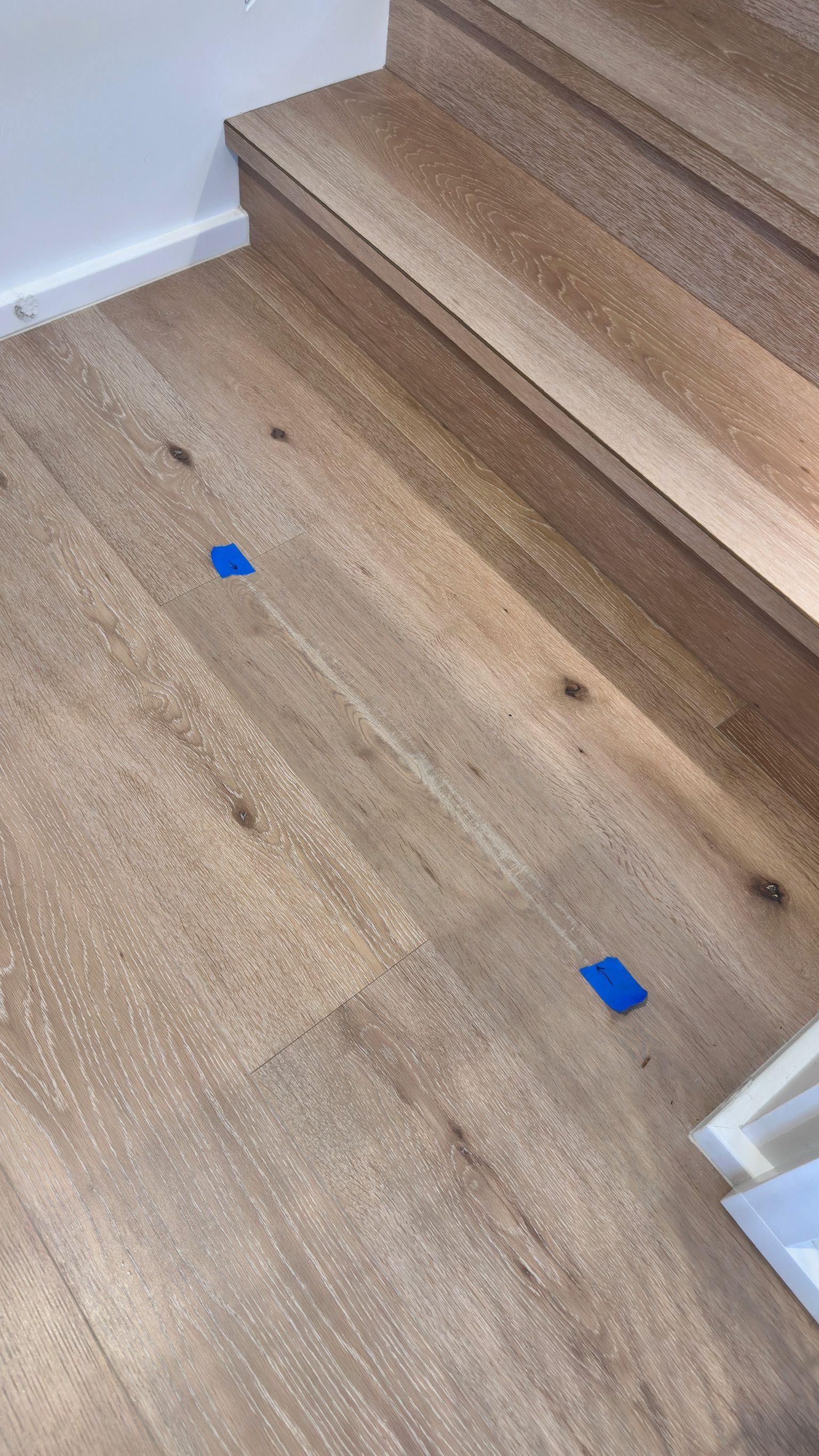 Floor surface repaired — before and after comparison