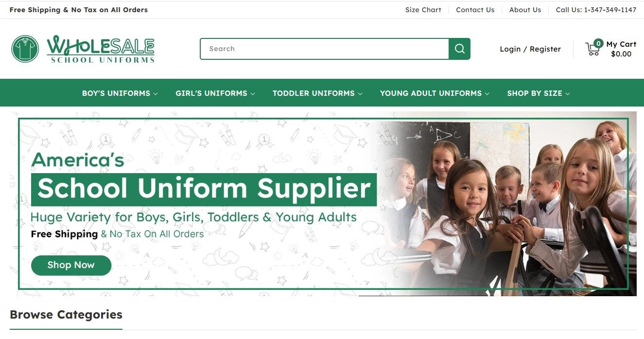 Wholesale School Uniforms supplier for Boys, Toddlers, Girls & Adults.
