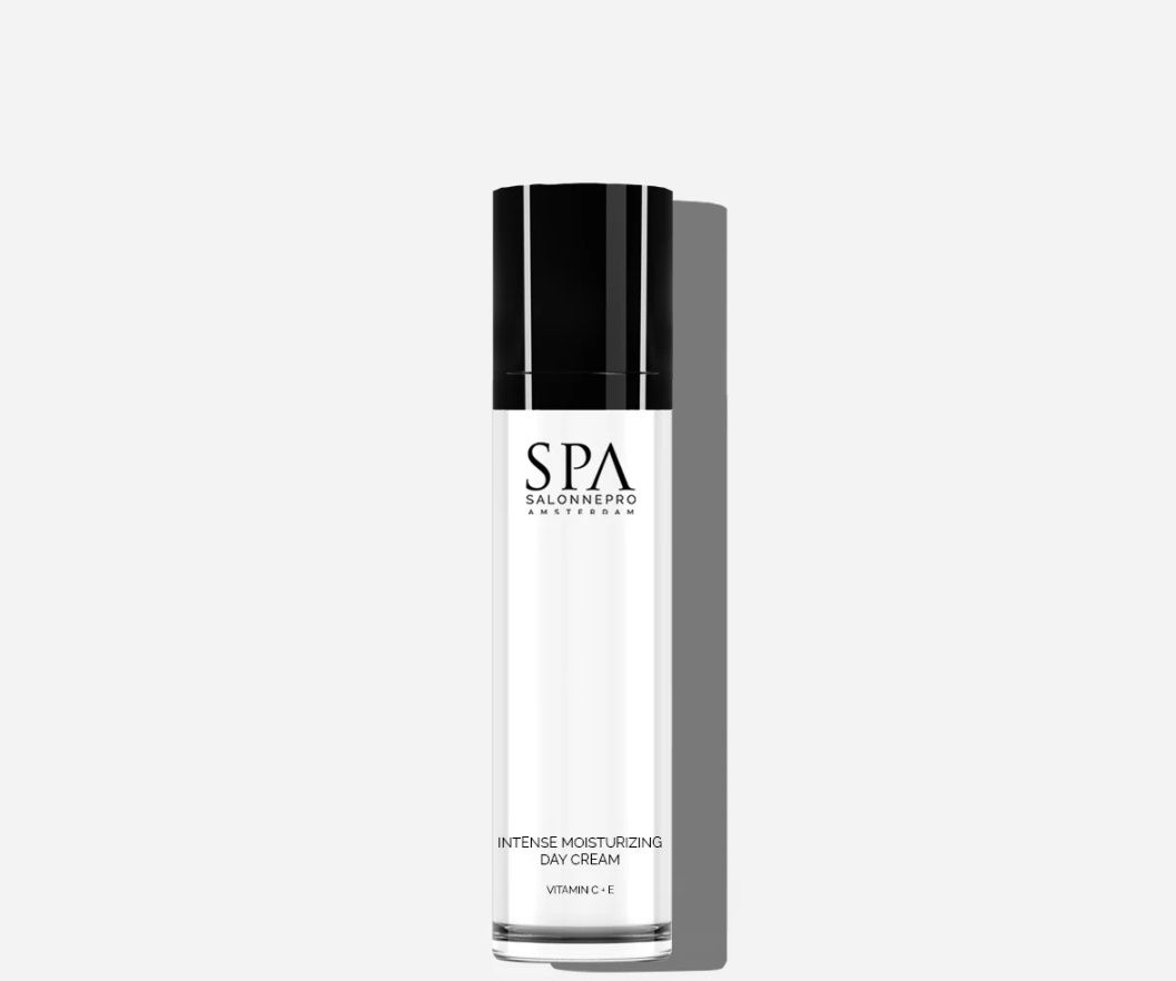 Witte huidverzorging fles met een moisturizer dag crème.