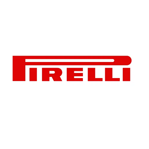 Logotipo vermelho da Pirelli sobre fundo branco