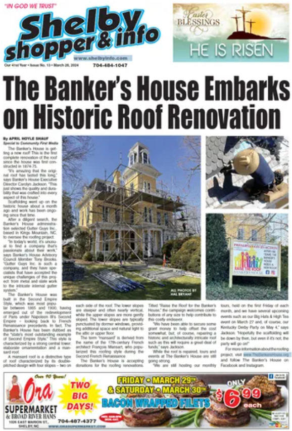 The banker 's house embarks on historic roof renovation
