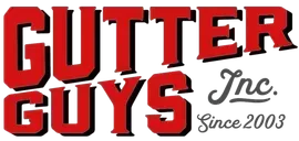 Gutter Guys Inc. logo with bold red and black text and “Since 2003” script