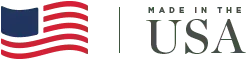 A logo for made in the usa with an american flag.