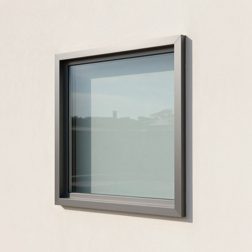 Detailed edge view of a modern energy-efficient picture window unit.