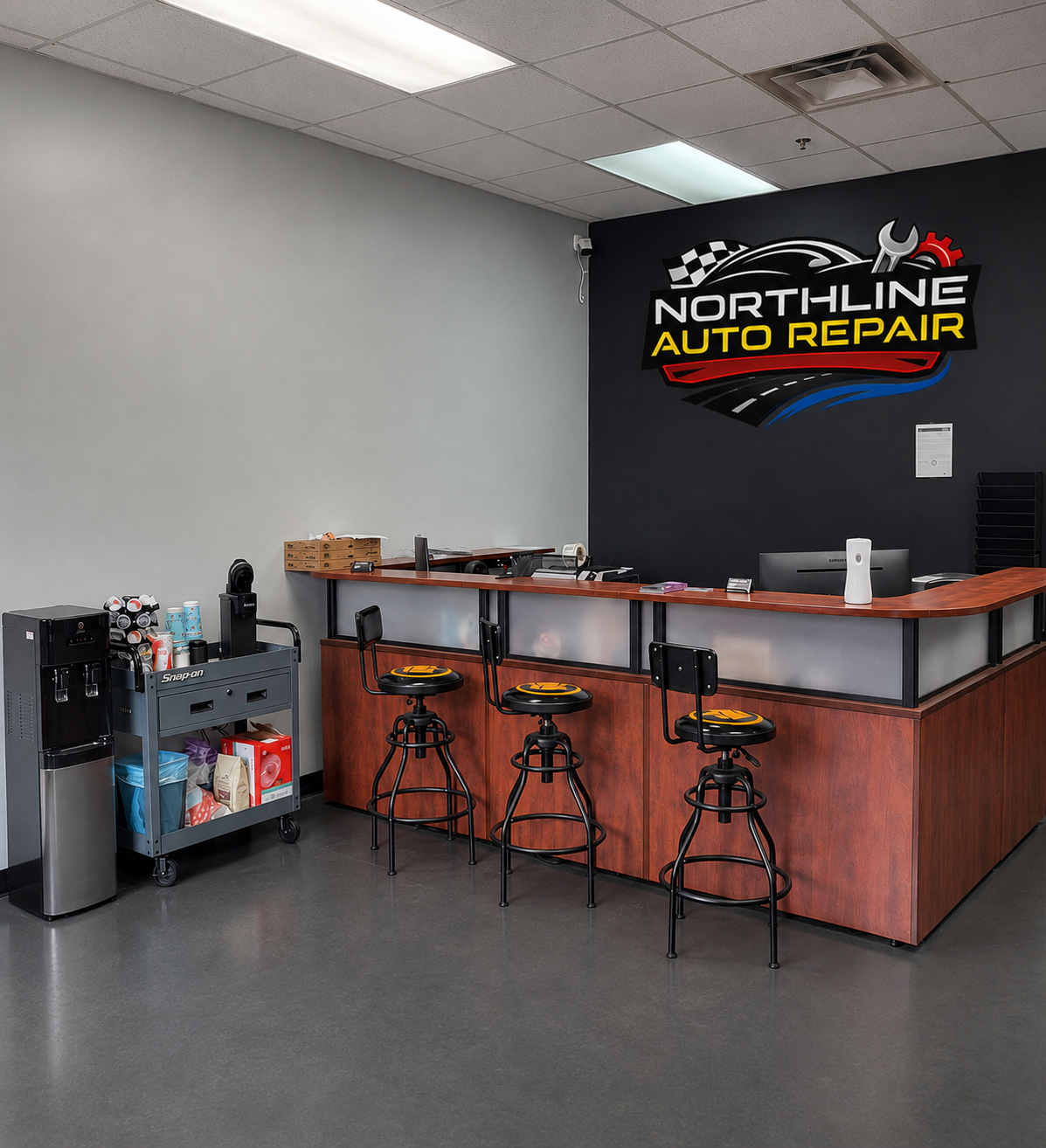 Shop's Reception Desk | Northline Auto Repair