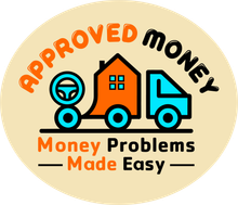 A logo that says `` approved money money problems made easy ''