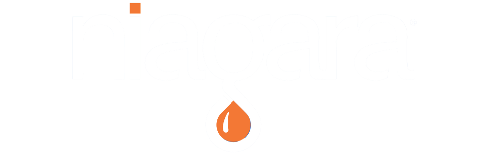 Orange droplet logo on a white background with a small orange square above it