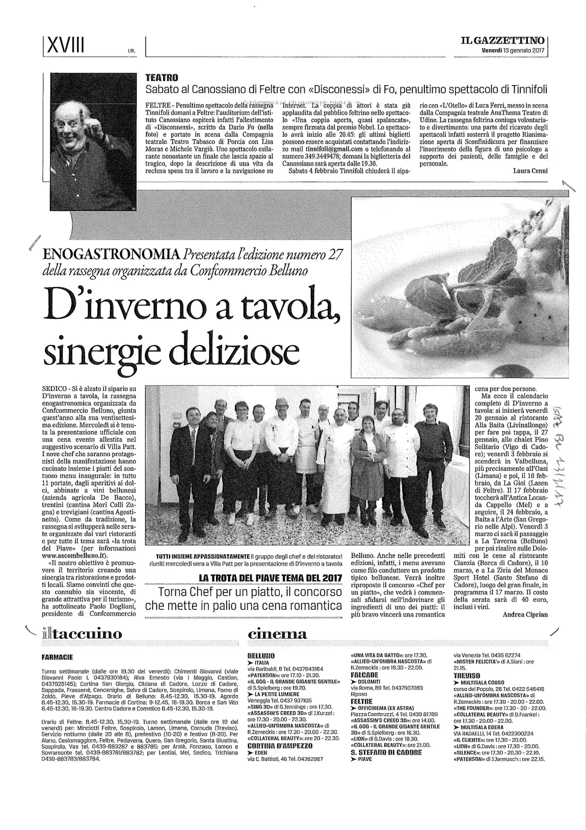 D'inverno a tavola Evento presso Locanda Baita AL'ARTE