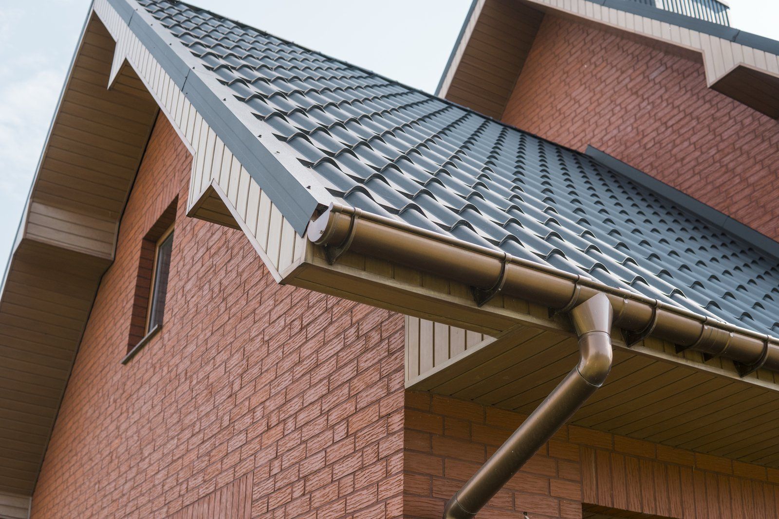 house roof with gutter