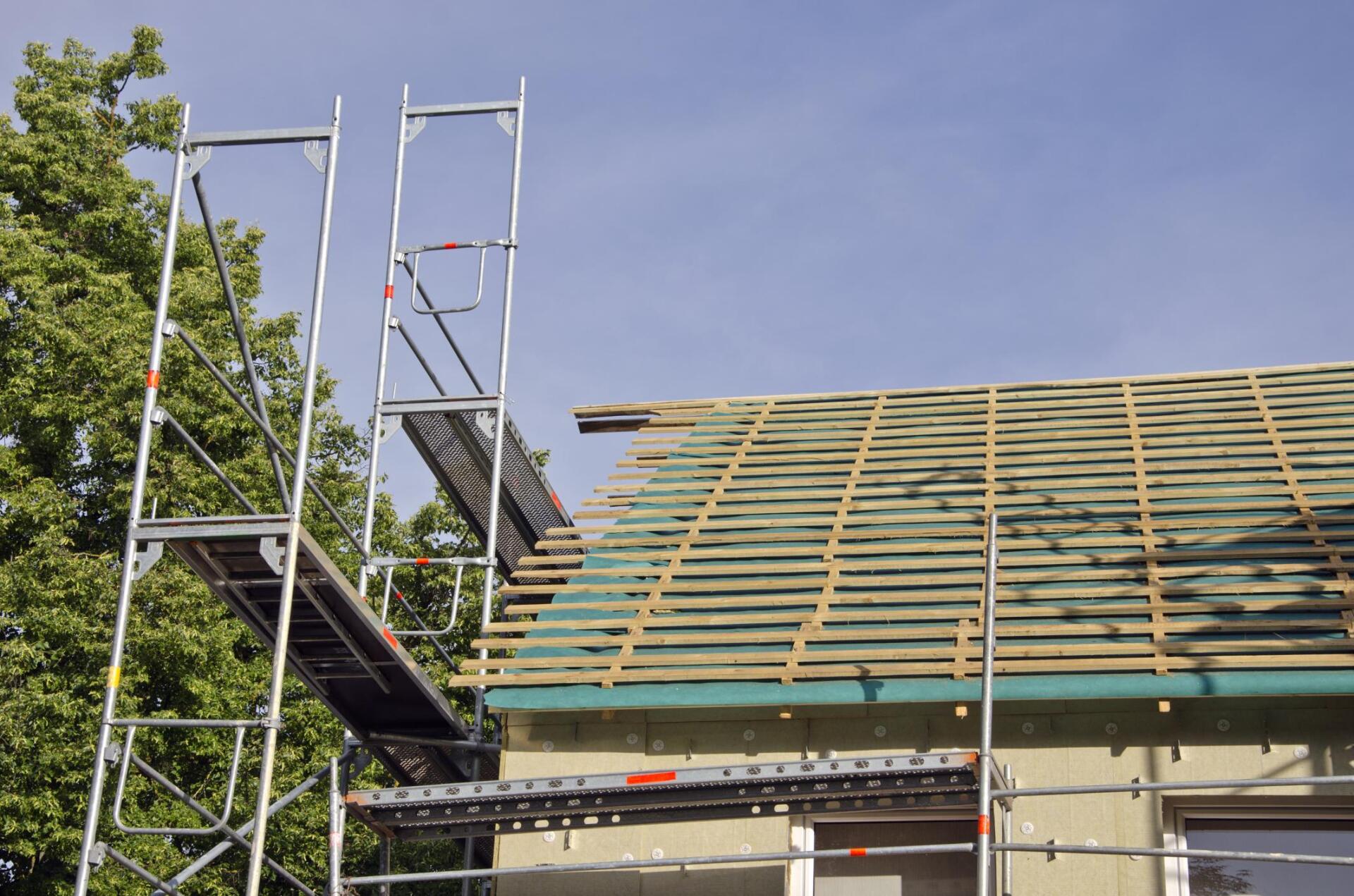 house roof under renovation