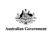 Australian Government emblem: kangaroo, emu, shield, wreath, and 