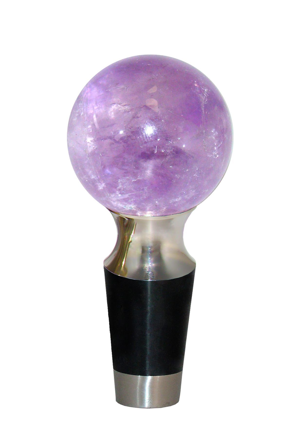 Photo of Gemstone Hardware Wine Stopper with Amethyst Sphere