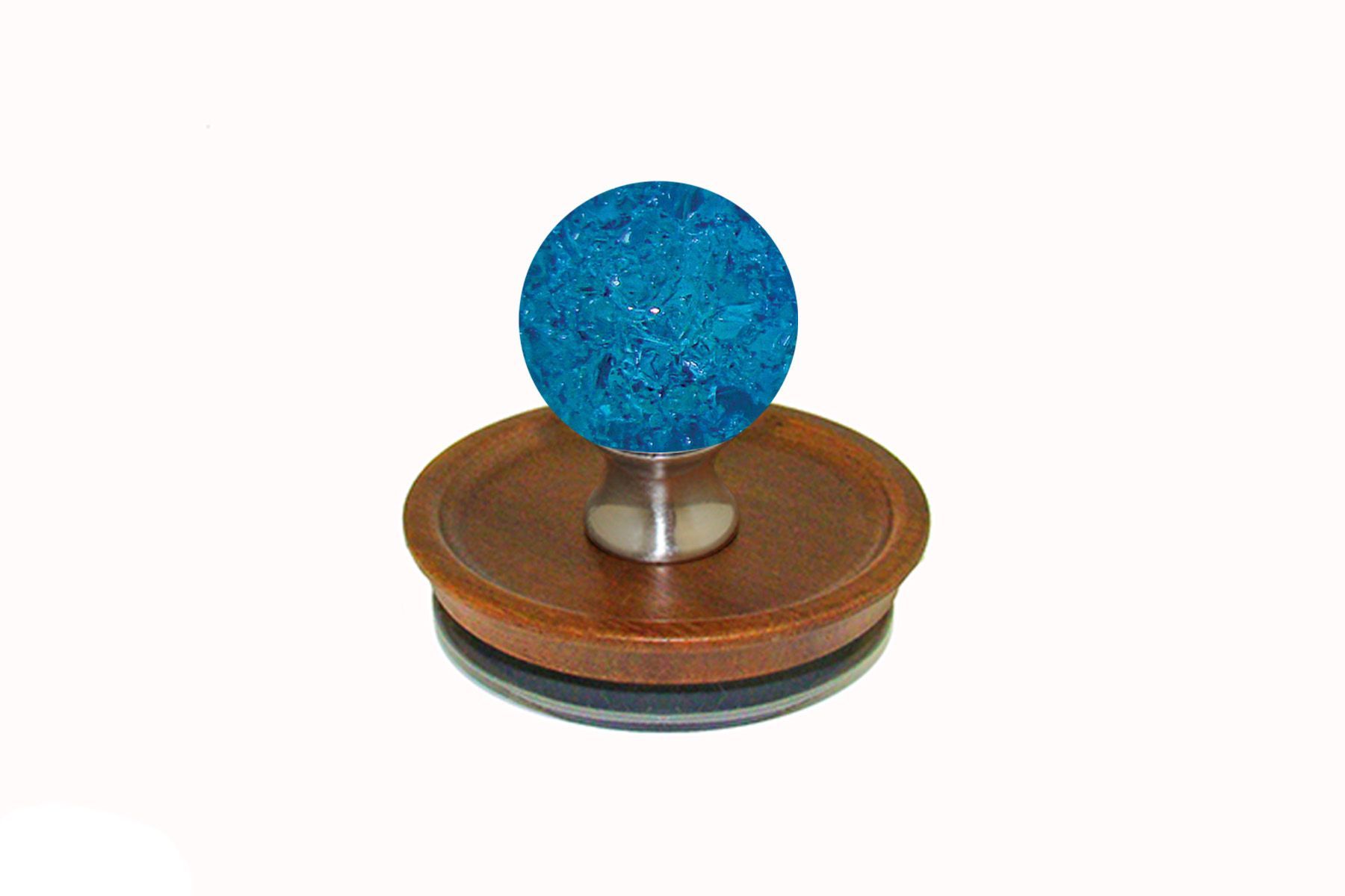 Caribbean Blue Cracked Glass Jar Topper