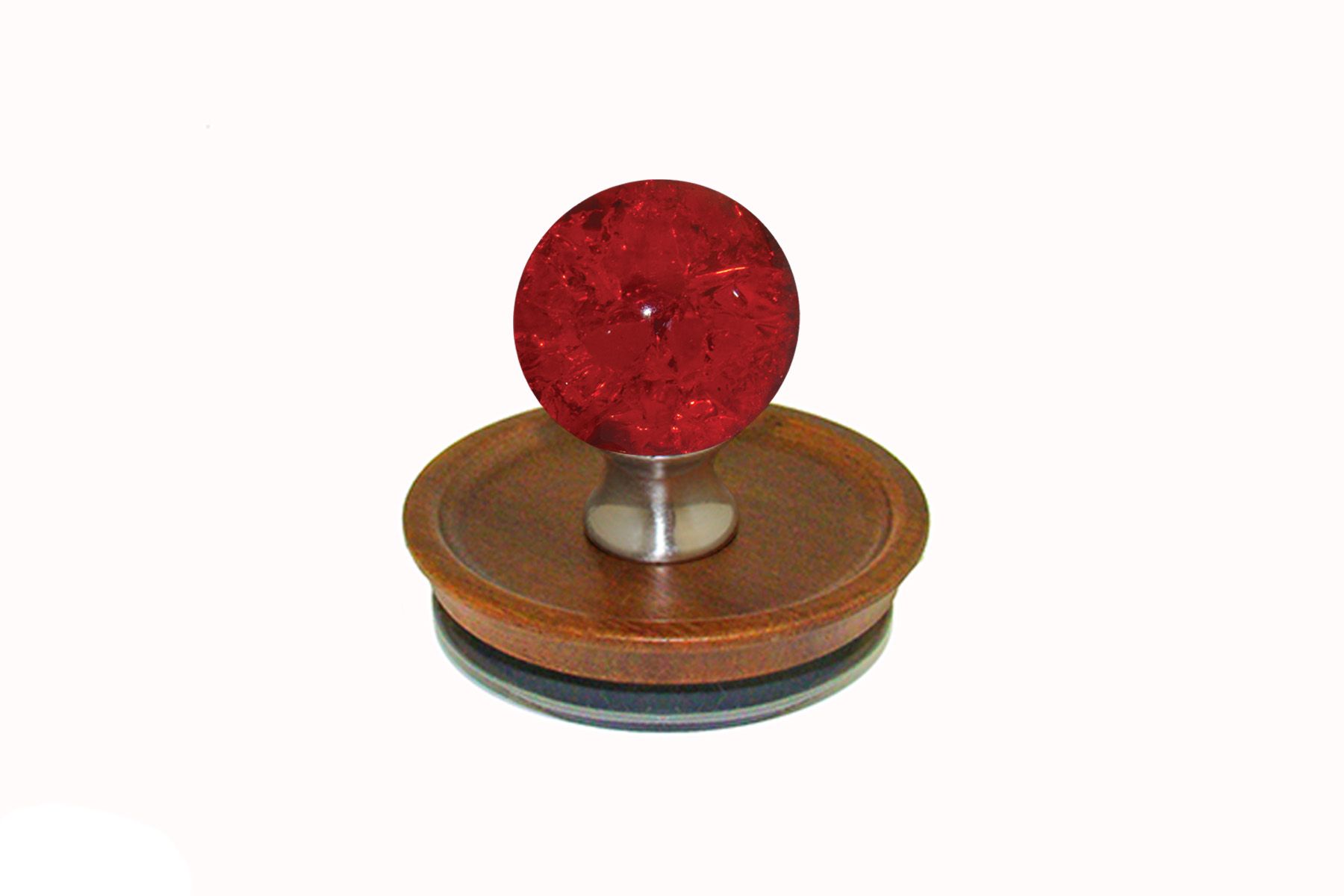 Crimson Cracked Glass Jar Topper