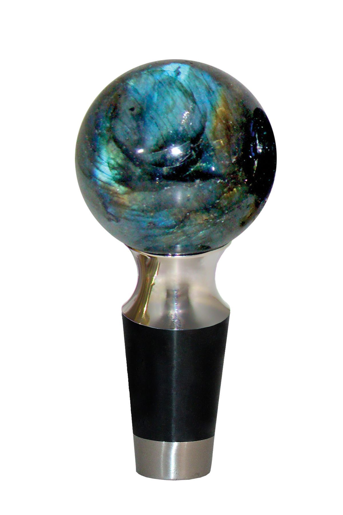 Photo of Gemstone Hardware Wine Stopper with Blue Labradorite Stone