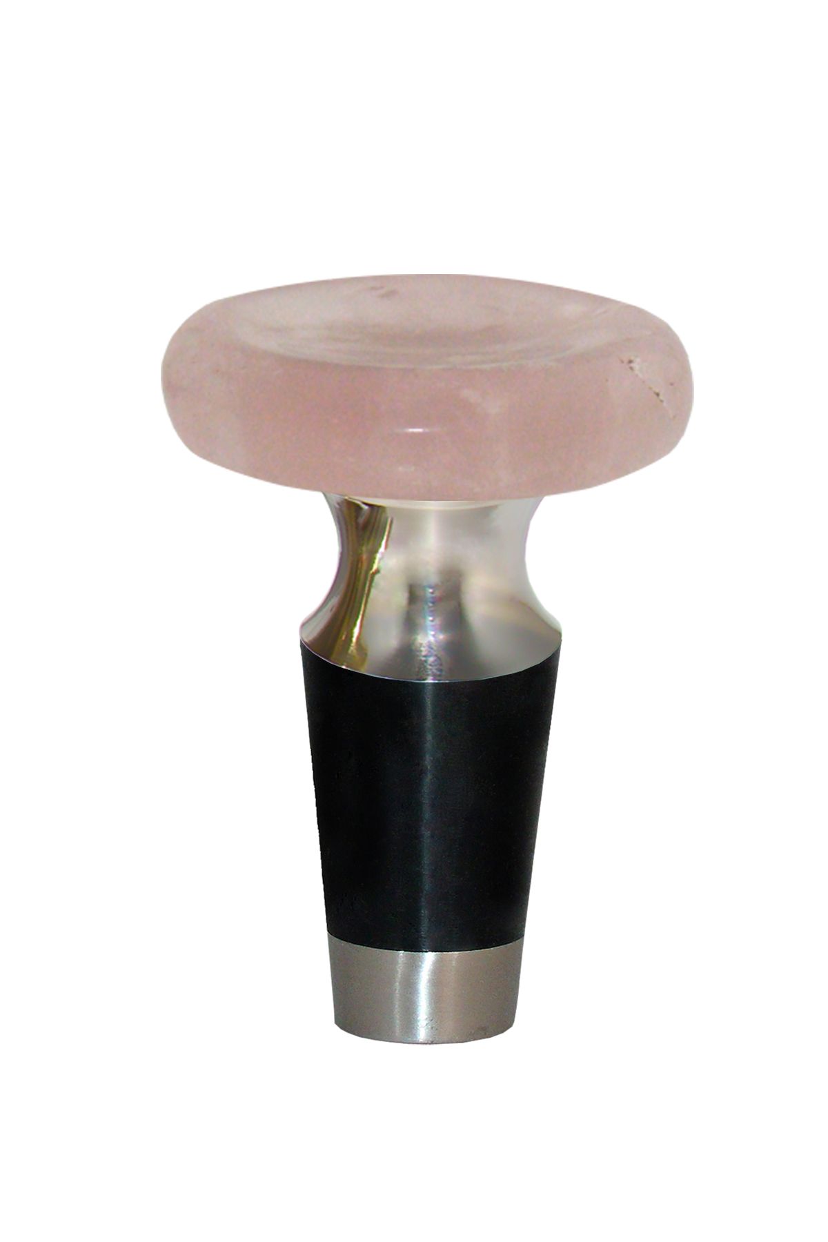 Photo of Gemstone Hardware Wine Stopper with Rose Quartz Worry Stone
