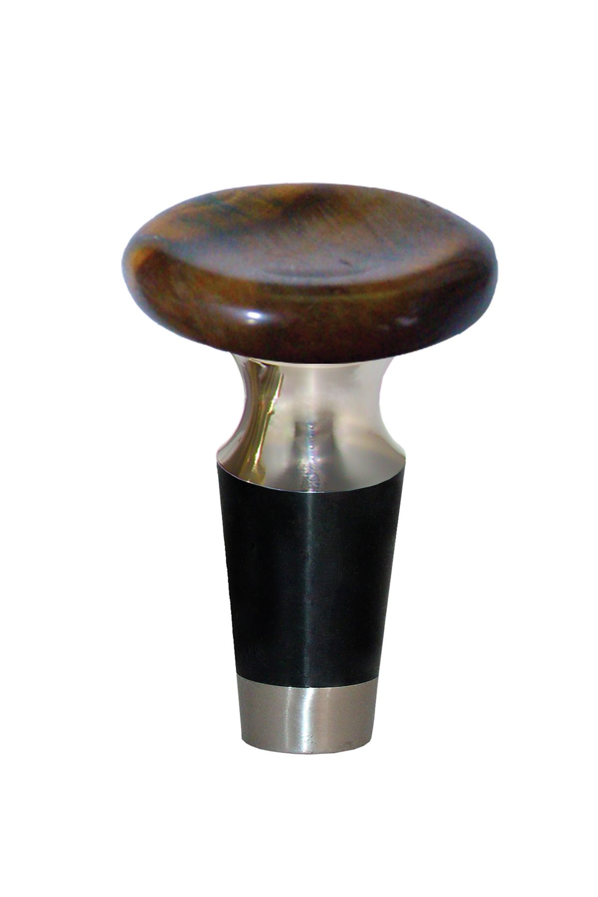 Photo of Gemstone Hardware Wine Stopper with Tiger Eye Worry Stone