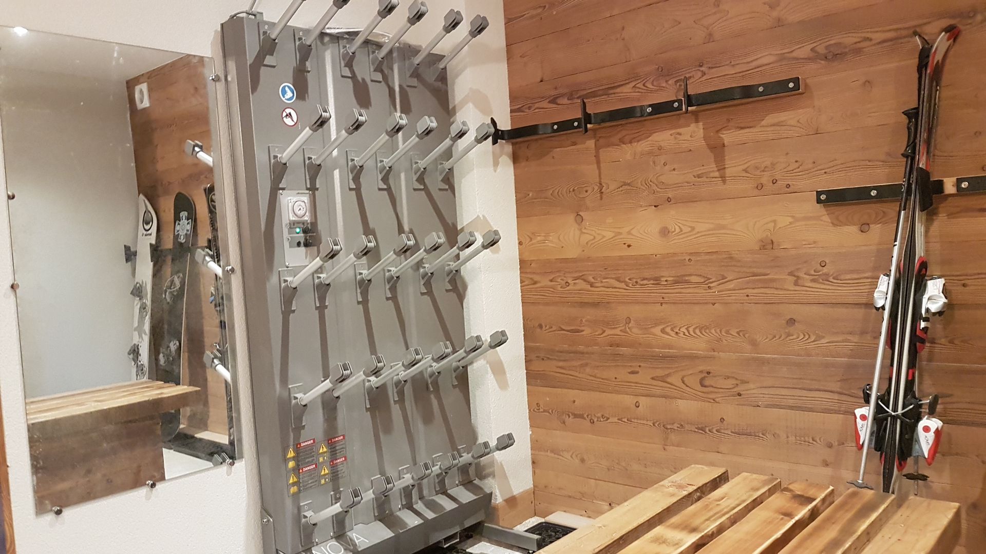 Ski room chauffé en hiver