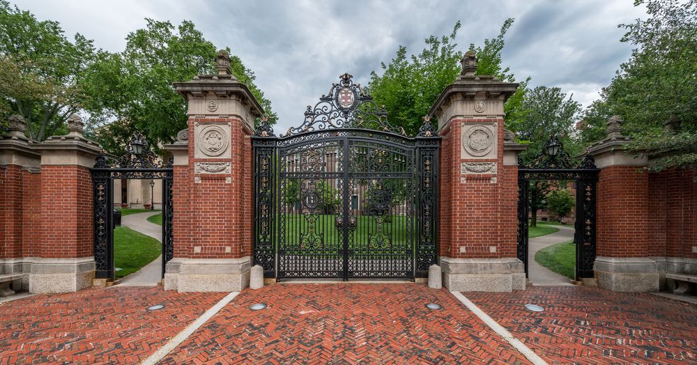 Van Wickle gates (1901) on the campus of Brown University.