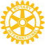 Rotary International yellow gear logo with blue center and small white inner emblem