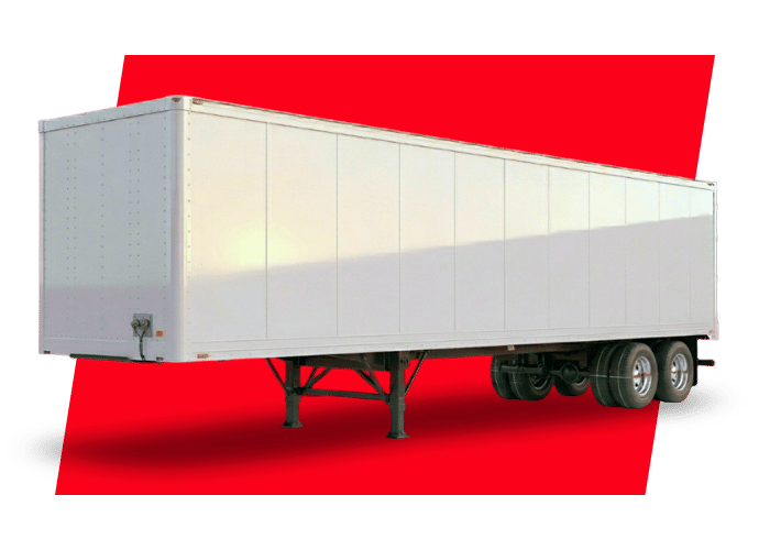 White enclosed commercial trailer designed for freight transportation, cargo hauling, and fleet logistics operations.