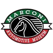 Marconi Automotive Museum logo with black horse head emblem in red, white, black, and green circle
