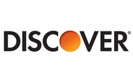Discover logo with black text and an orange circular “o” on a white background