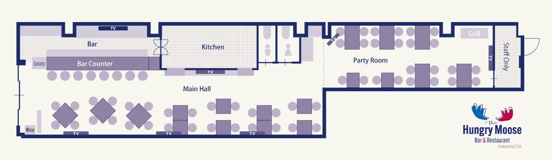 The Hungry Moose floor layout