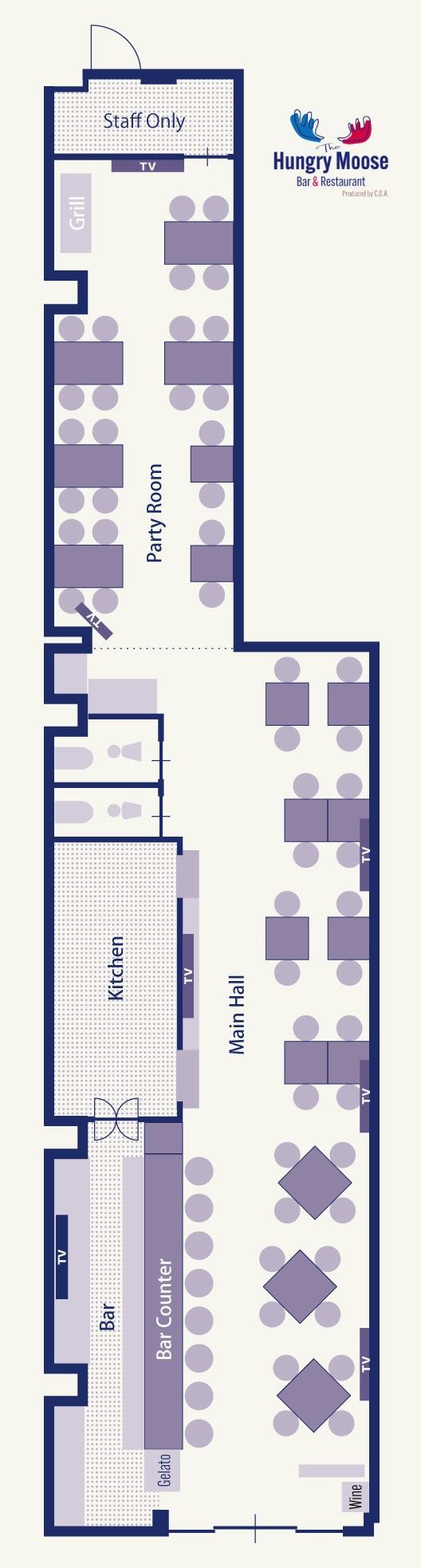 The Hungry Moose floor layout
