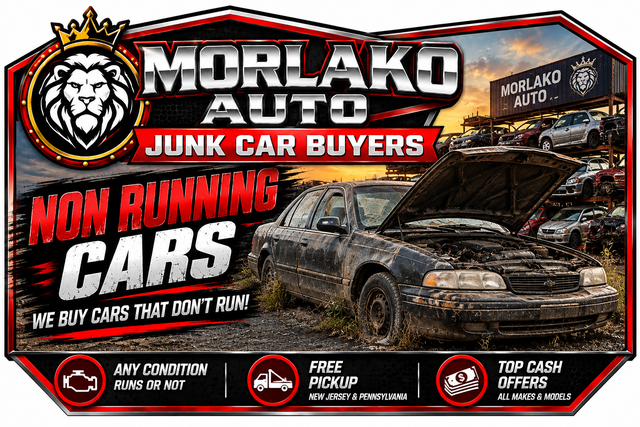 We buy non-running cars for cash in New Jersey and Pennsylvania — Morlako Auto Junk Car Buyers