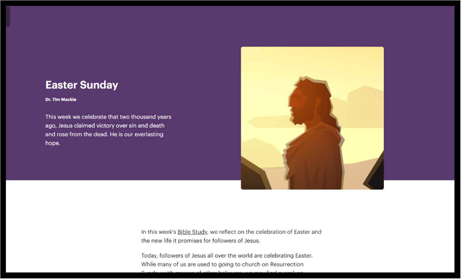 A purple background with a picture of a woman and the words `` enter sunday ''.