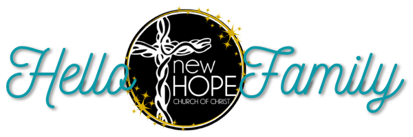 A logo for the new hope church of christ