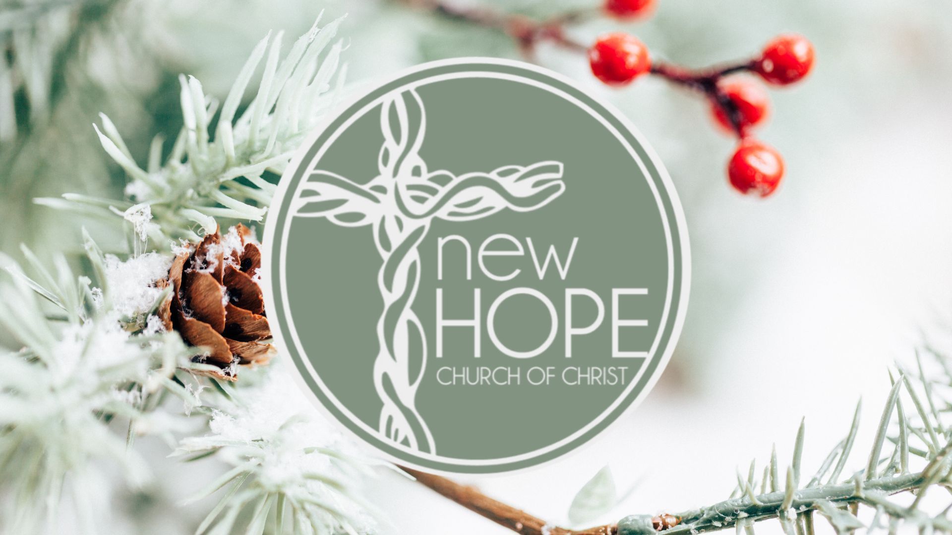A picture of a christmas tree with a new hope logo on it.
