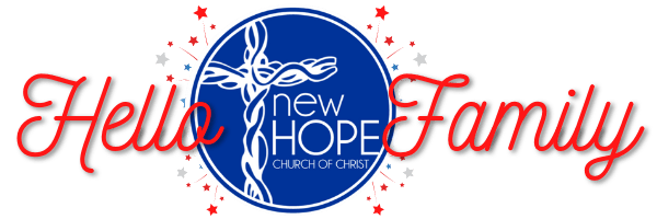 A logo for the new hope church of christ