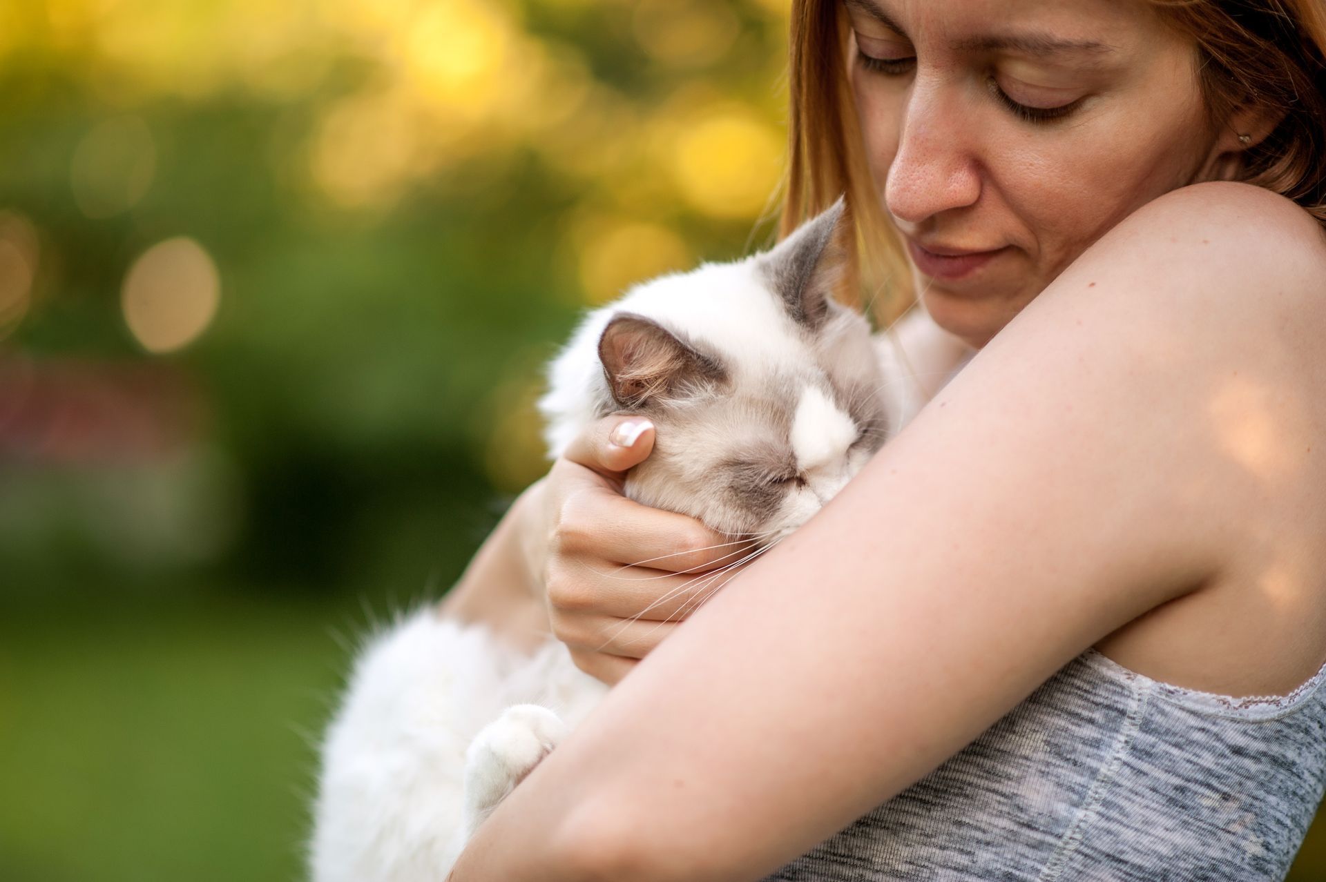 Owner with cat