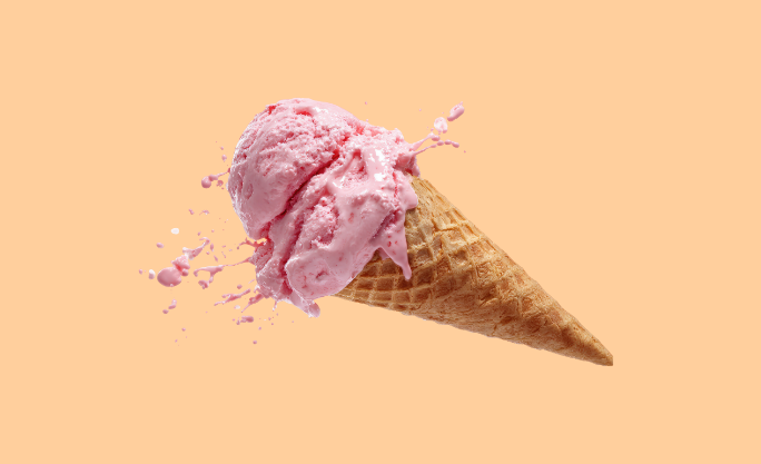 Ice Cream Cone on orange background Image