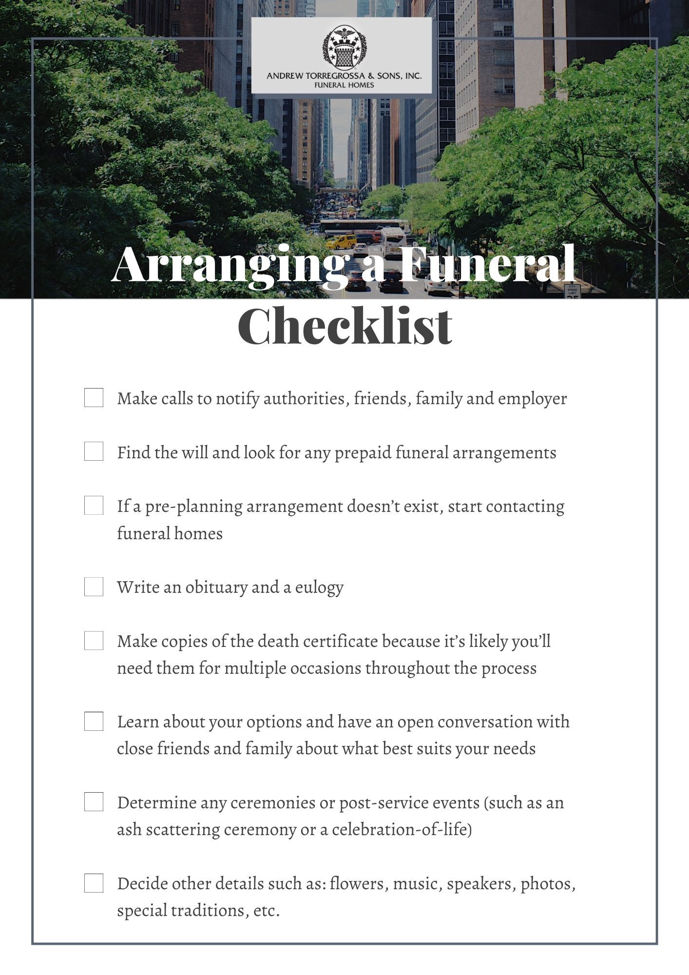 Funeral Planning Checklist Guide On Planning a Funeral