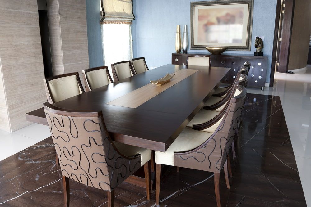 A Dining Room With a Long Table and Chairs — Clean Right Carpet Cleaning In Port Macquarie, NSW