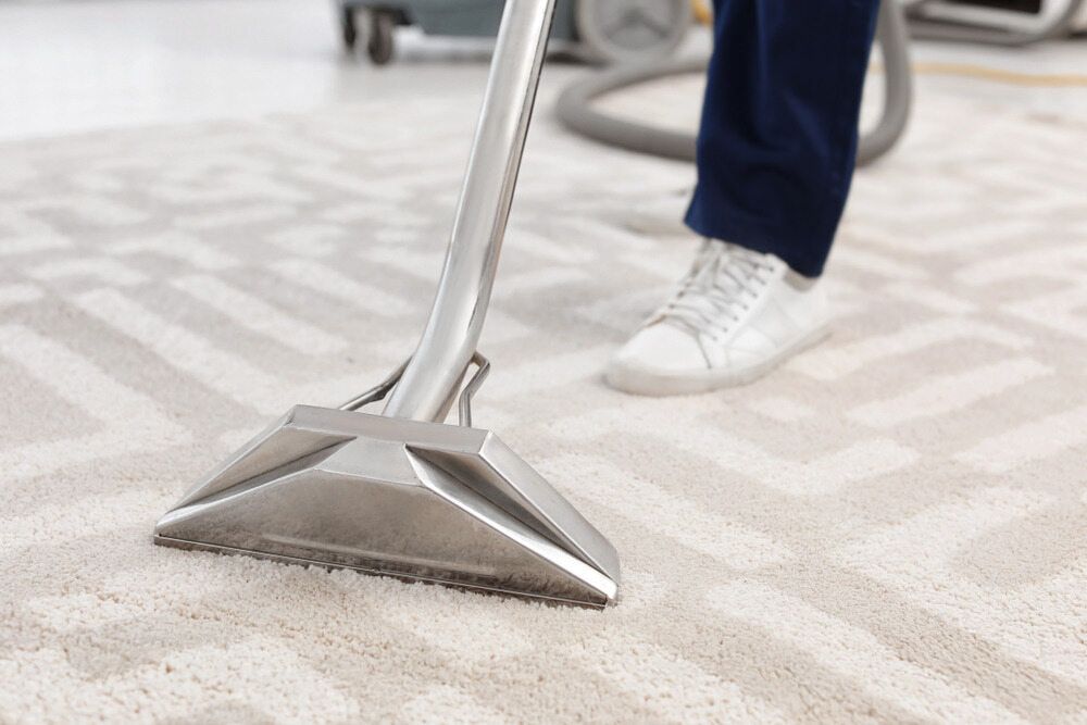 A Person is Using a Vacuum Cleaner to Clean a Carpet — Clean Right Carpet Cleaning In Port Macquarie, NSW