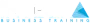 Logo di Business Training con triangolo geometrico blu e testo blu distanziato.
